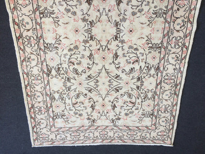 Vintage living room rug , wool pile Rug, TURKISH HAND MADE Rug, Earth Tones Rug,pastel oushak rug ,Traditional rug,Turkish Oushak Rug,