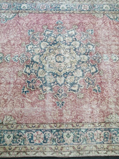 10.3 x 6.9 Vintage Rug, Oushak Rug, Turkish Rug, Livingroom Rug, Kitchen Rug, Handmade Wool Rug, Hand Knotted Rug