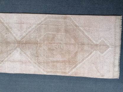 Natural turkish runner rug 2'4x11'3 natural vintage runner rug,kitchen runner rug, oushak runner rug
