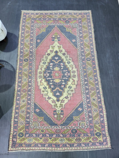 Antique Rug, Vintage Rug, Turkish 4.11 x 8.6 Wool Rug, Oushak Rug Fine Knotted Rug, Hand Knotted Rug, Persian Rug, Handmade Rug