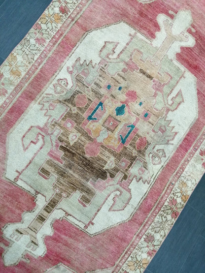 4.8 x 10.5 Wool OUSHAK RUG TURKISH Oushak Rug Vintage Oushak Runner Rug Vintage Runner Rug Wool Oushak Rug Hand Made Rug Vintage Turkish Rug