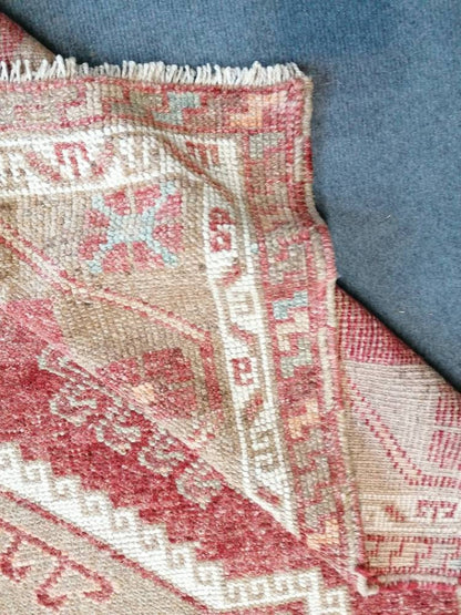 Oushak runner wool rug, long turkish runner 5'5x11'5 vintage handmade runner,hallway runner