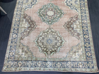 Vintage Runner Rug, Hand Knotted Runner 5 x 10.6 Rug, Turkish Runner Rug, Vintage Runner Rug,distressed Runner Rug,Quality Kitchen Runner