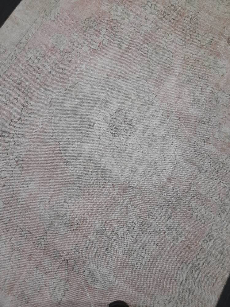 WOOL Distressed RUG 6.5 x 10 Turkish Oushak Rug Large Vintage Rug Tint of Pink Vintage Hand Made Persian Rug Muted Vintage Turkish Rug 7x10