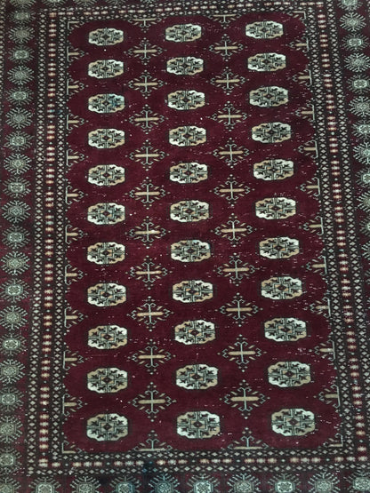 4.3x5.4 feet wool new turkish rug, handmade vintage kitchen rug, large wide living room rug, persian motif red rug, brown bedroom floor rugs