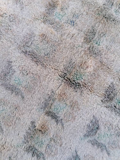 Shaggy rug, organic wool long pile 4'9x8  unique hand made bed rug, bohemian traditional