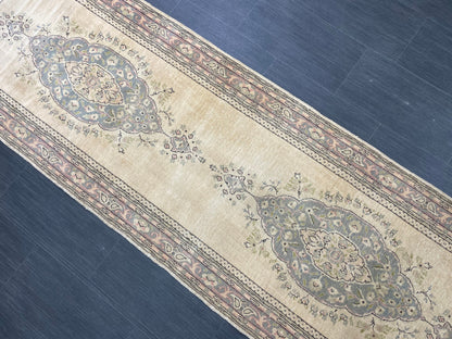 Vintage Persian Runner Rug 2.8 x 13 Fine Knotted Handmade Runner Rug Turkish Runner Rug Vintage Runner Rug Hallway Runner Kitchen Runner Rug
