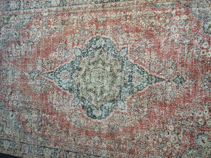 10 x 6.7 Large Area Oushak Rug Vintage Rug Turkish Rug