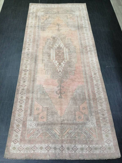 Turkish Runner Rug 4.9 x 11.7 Muted Vintage Runner Persian Hallway Runner Rug Kitchen Runner Rug Oriental Distressed Runner Muted  RUNNER
