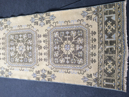 12 X 2.7 FT Oushak Runner Turkish Runner Rug Vintage Runner Rug Hallway Runner Rug Turkish Rug Runner Wool Runner Rug Wool Oushak Rug