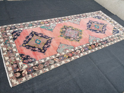 Area rug 4.11x11.7 oushak vintage rug,vintage runner,kitchen runner rug