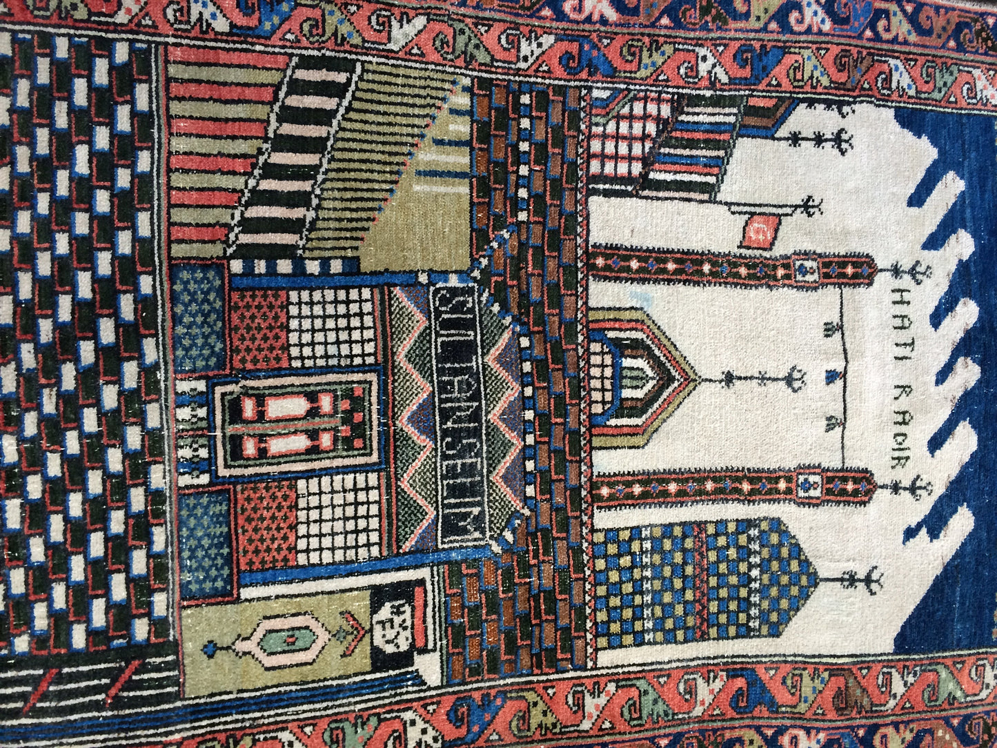 Konya Mevlana Tapestry Rug OUSHAK RUG TURKISH Rug Vintage Oushak Runner Rug Vintage Runner Rug Wool Oushak Rug Hand Made Rugs Sufi Rug