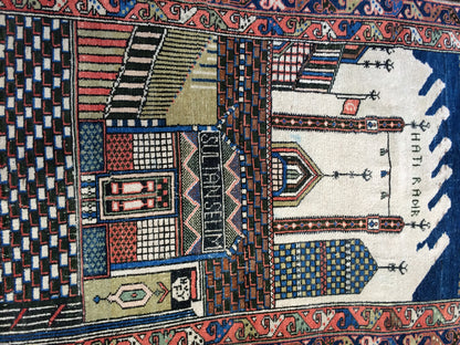 Konya Mevlana Tapestry Rug OUSHAK RUG TURKISH Rug Vintage Oushak Runner Rug Vintage Runner Rug Wool Oushak Rug Hand Made Rugs Sufi Rug