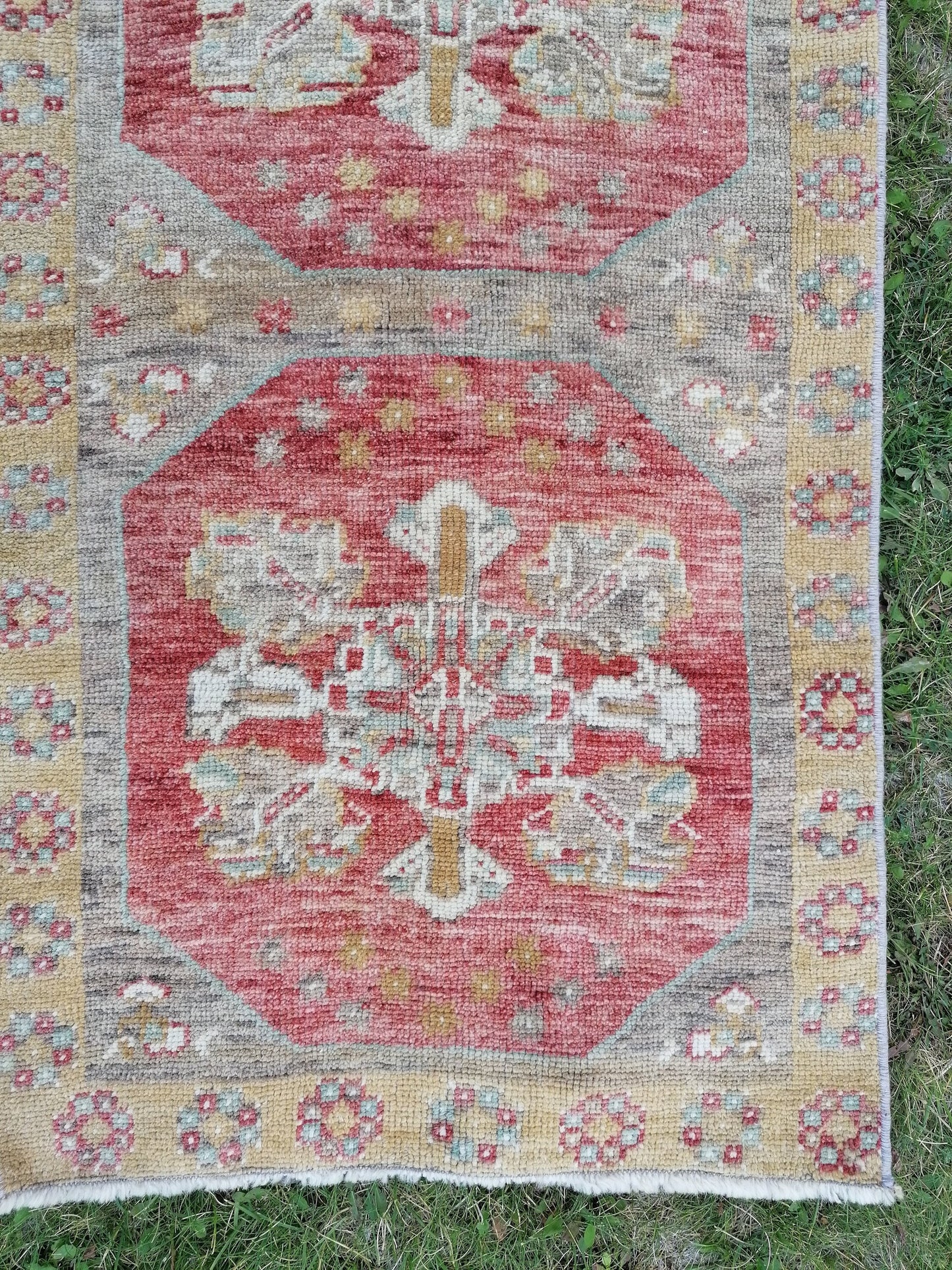 2x8'8 runner rug, oushak turkish runner rug, vintage turkish runner rug, oushak vintage runner rug, vintage rug, kitchen runner rug