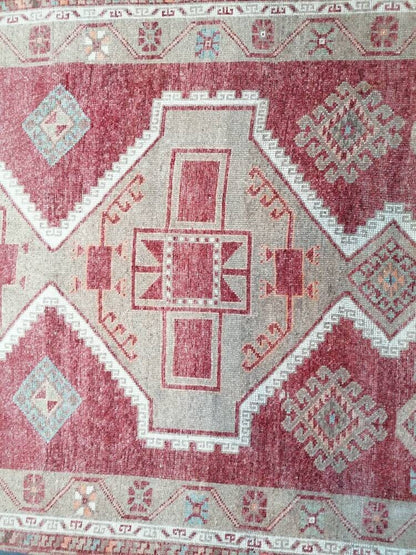 Oushak runner wool rug, long turkish runner 5'5x11'5 vintage handmade runner,hallway runner