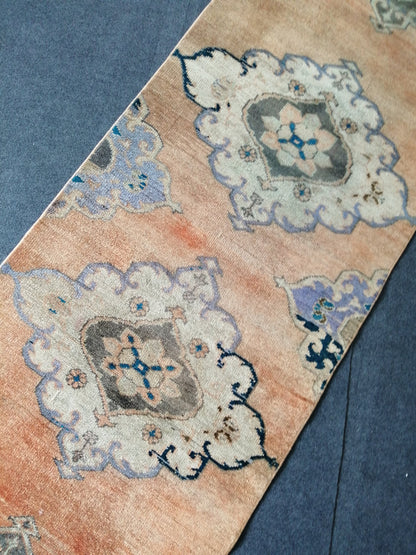 10 X 2.6 VINTAGE Oushak Runner Turkish Runner Rug Vintage Runner Rug Hallway Runner Rug Turkish Rug Runner Wool Runner Rug Wool Oushak Rug