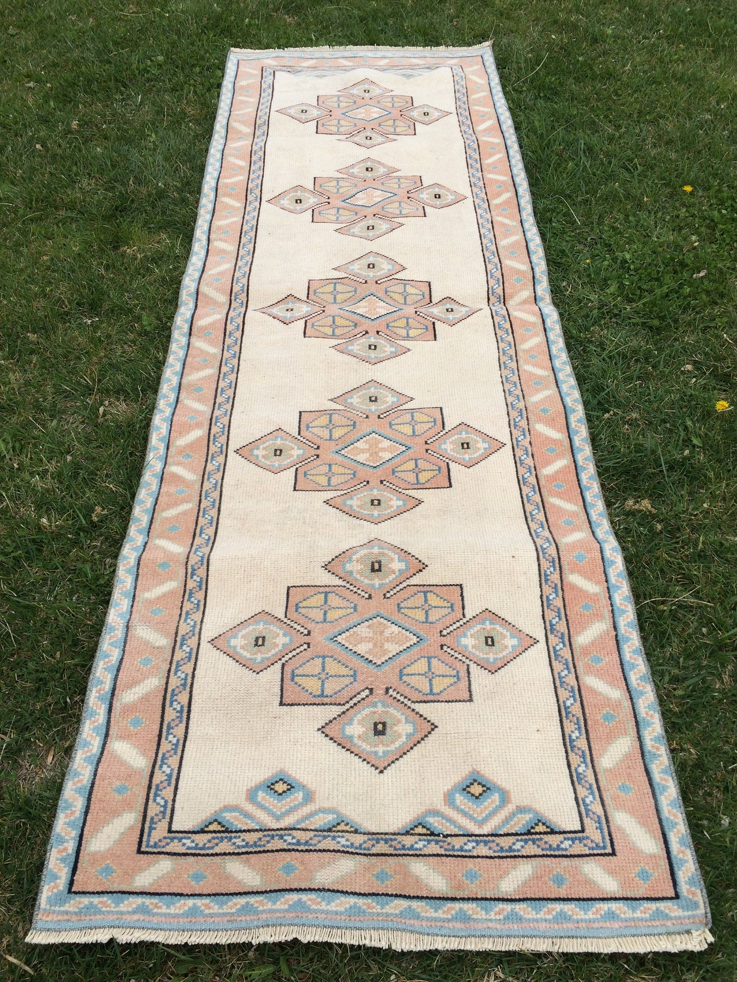 Muted RUNNER Rug, 3x8 Boho RUNNER Rug, Rug Oushak, Oushak Runner Rug, Vintage Turkish Rugs, Oushak Rug, Turkish Oushak Rug,8 x 3 RUNNER Rug