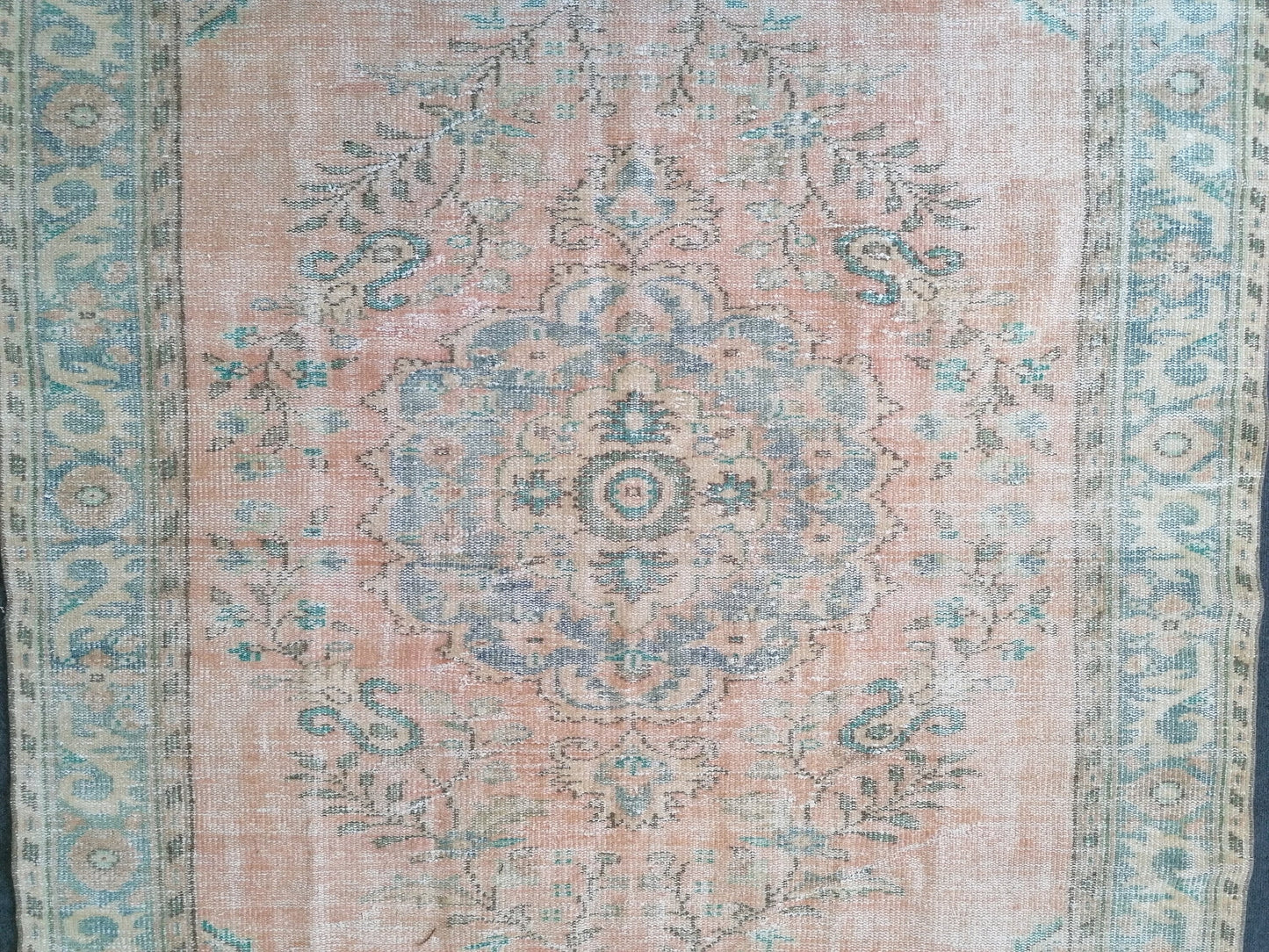 5'10x9'2  vintage turkish rug, large oushak rug, living room rug, vintage hand made rug, bohemian rug, kitchen rug