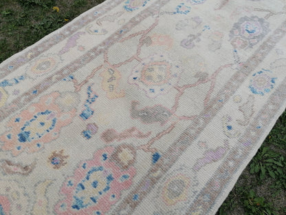 Oushak wool runner rug 2'10x14'5 turkish new production oushak runner, hallway runner rug
