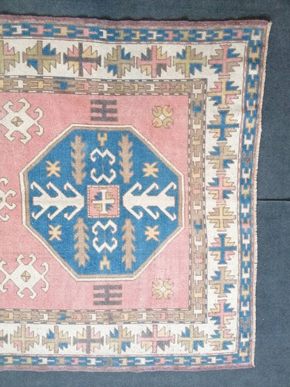 Turkish oushak wool rug 5x8 vintage handmade rug bohemian rug living room rug