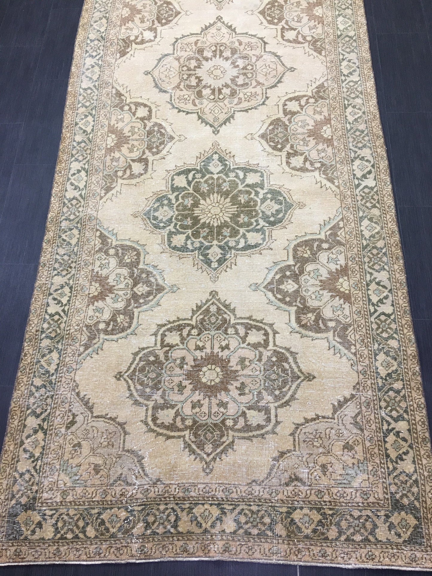 Vintage Runner Rug 4.8 x 14 Vintage Runner Hand Knotted TURKISH Runner Vintage Runner Distressed Vintage Persian Muted Runner Rug