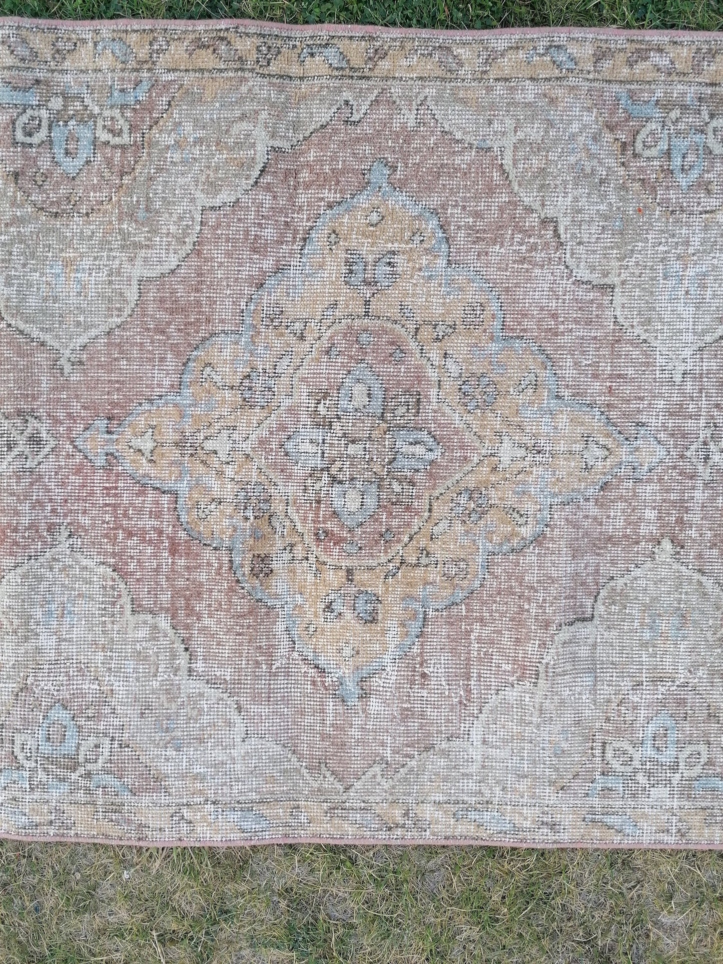 3'2x12'9 oushak turkish runner rug, kitchen wool runner rug ,vintage hallway rug, vintage hand made rug