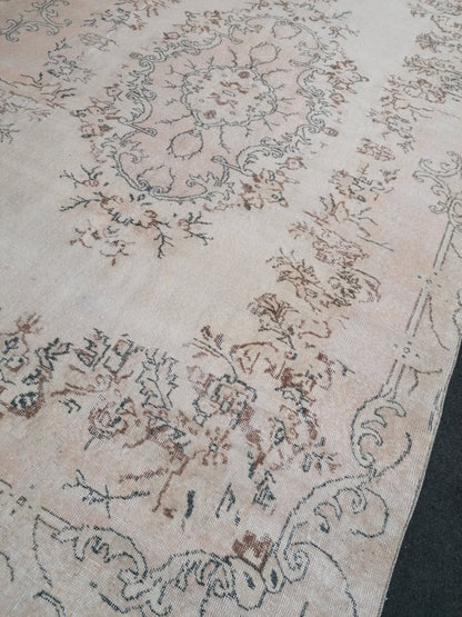 10.2 x 6.5 Oushak rug - large turkish oushak rug, vintage rug - vintage hand made rug, kitchen rug