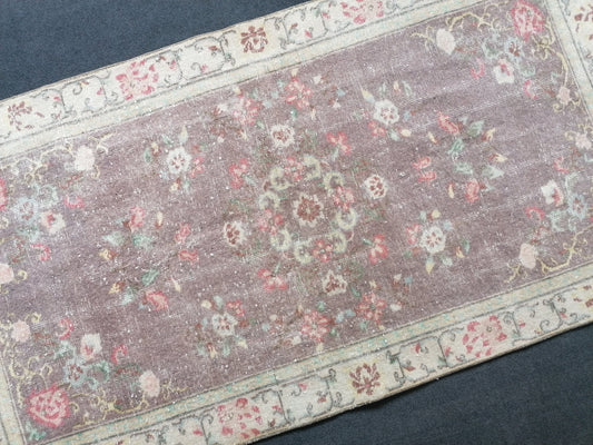 Oushak turkish rug,vintage rug,vintage oushak rug,decorative turkish rug,kitchen rug, bohemian rug, traditional turkish decor rug 7x3'9 ft