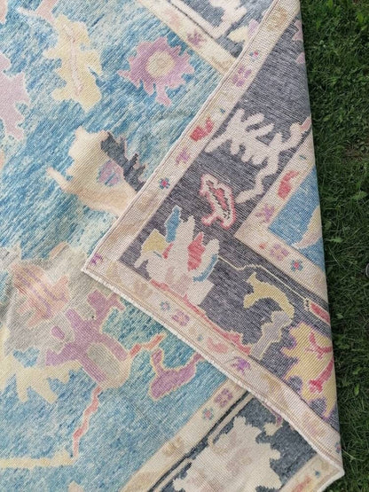 8.7x9.3 feet oversize vintage rug, new turkish rug, oversize living room rug, handmade wool lounge area oversize rug, bohemian anatolian rug