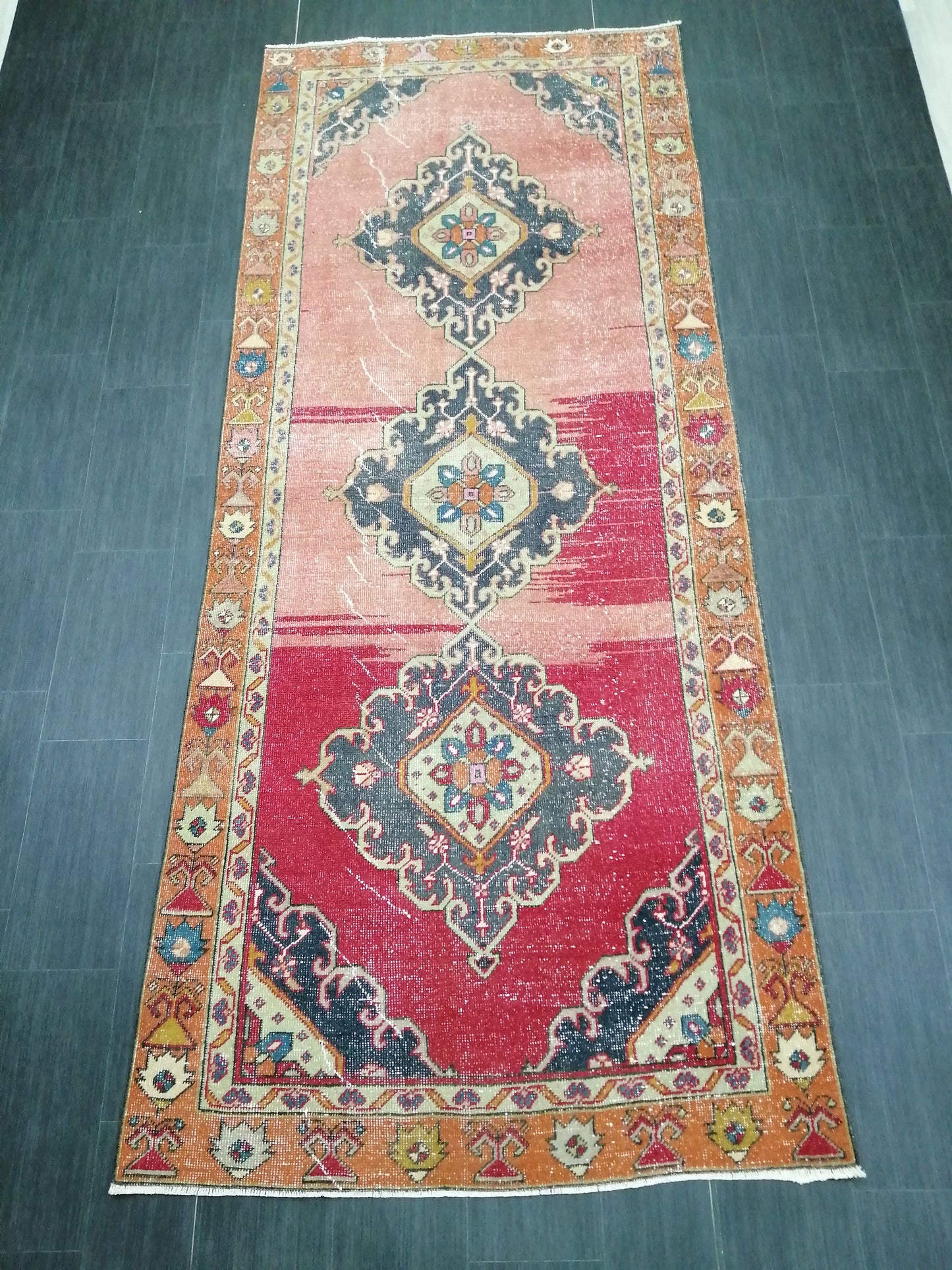 10 X 4.4. Oushak Runner Rug Turkish Runner Rug Vintage Runner Rug Hallway Runner Rug Kitchen Runner Rug Wool Runner Rug Wool Oushak Rug