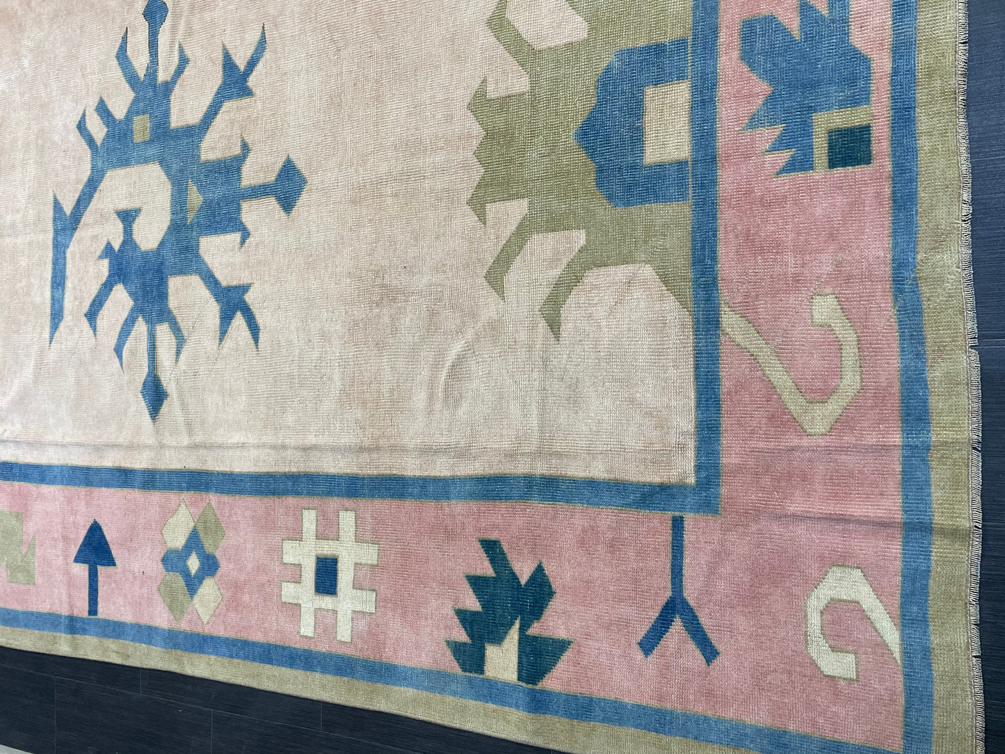 Muted Persian RUG, Turkish Oushak 7 x 10.2 Rug, Hand Knotted Antique Rug, Vintage Wool Rug, Oriental Rug Handmade Rug