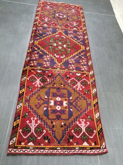 10.9 x 3.3 Oushak Runner Rug Turkish Runner Rug Vintage Runner Rug  Hallway Runner Rug Kitchen Runner Rug Wool Runner Rug Wool Oushak Rug