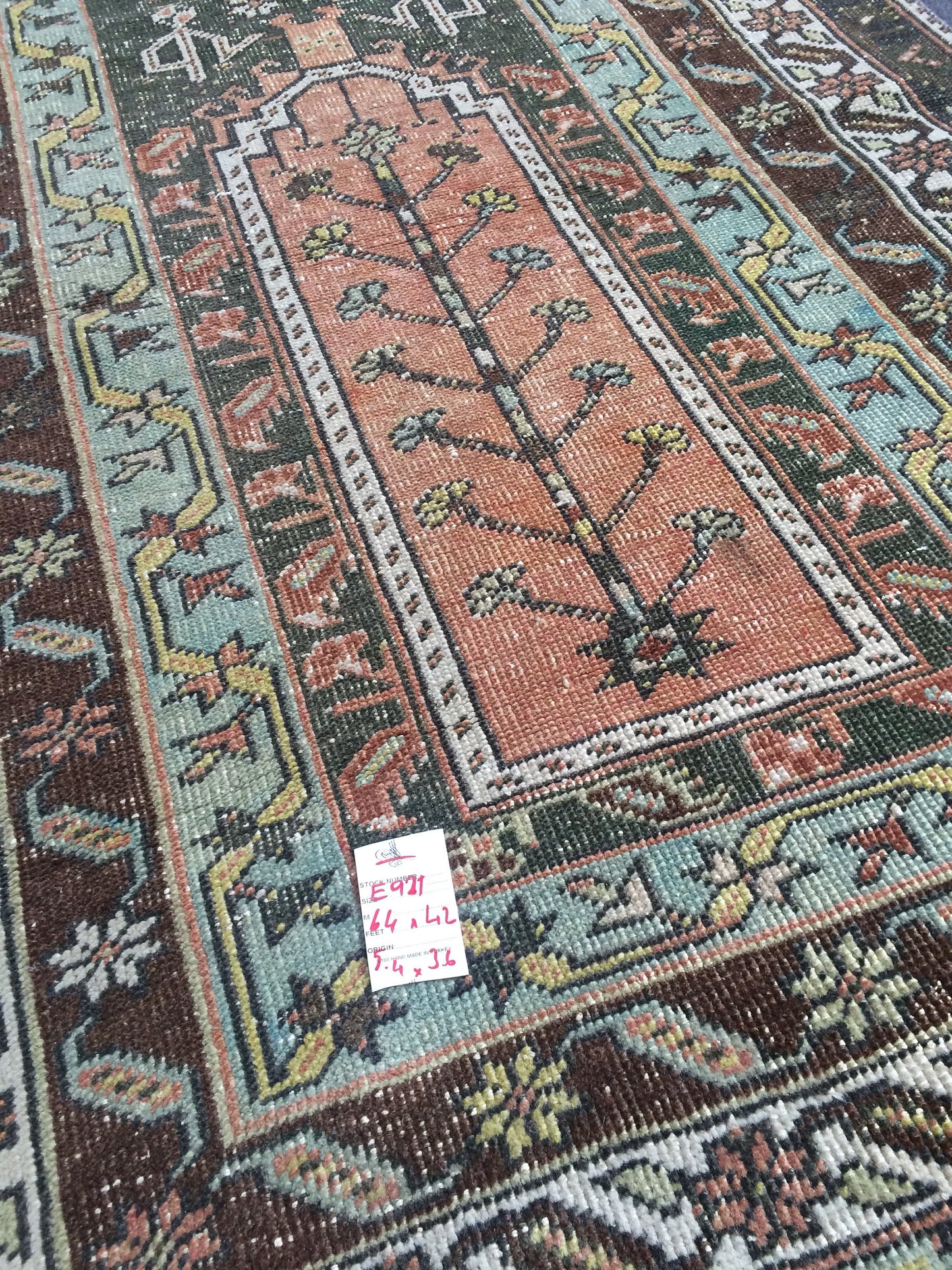 Persian RUG TURKISH Oushak Rug Vintage  Rug Oushak  Rugs  Vintage Runner Rug Wool Oushak Rug Hand Made Rugs Vintage Turkish Rug