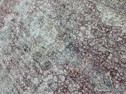 Large Muted Distressed Rug Antique 8.6 x 12.2 Old Turkish Rug Hand Knotted Rug Vintage Handmade Persian Rug Farmhouse Rug