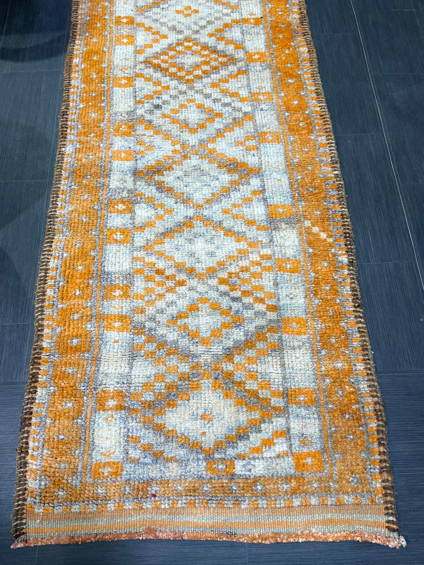 MUTED Staircase Runner Rug, 3.2 x 13.2 Vintage Turkish Runner, XL Vintage Oriental Runner Rug, Oushak Runner Rug, Plush Soft Wool Runner