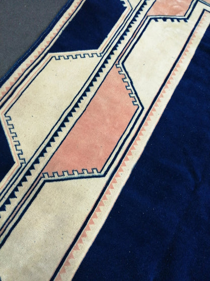 10 x 6.5 Blue Hand Made Rug Vintage Turkish  Rug,Soft wool Rug  Bohemian Rug, Living Room Rug, Oushak Rug, Hand Knotted Rug,Weaving Rug