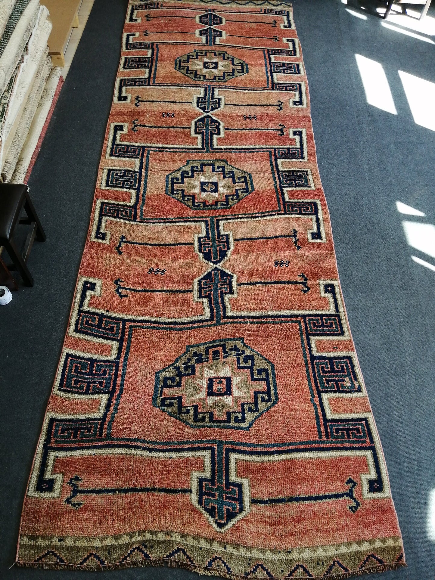 4.3 x 12.7 Large OUSHAK RUG TURKISH Oushak Rug Vintage Oushak Runner Rug Vintage Runner Rug Wool Oushak Rug Handmade Rug Hand Knotted Rug