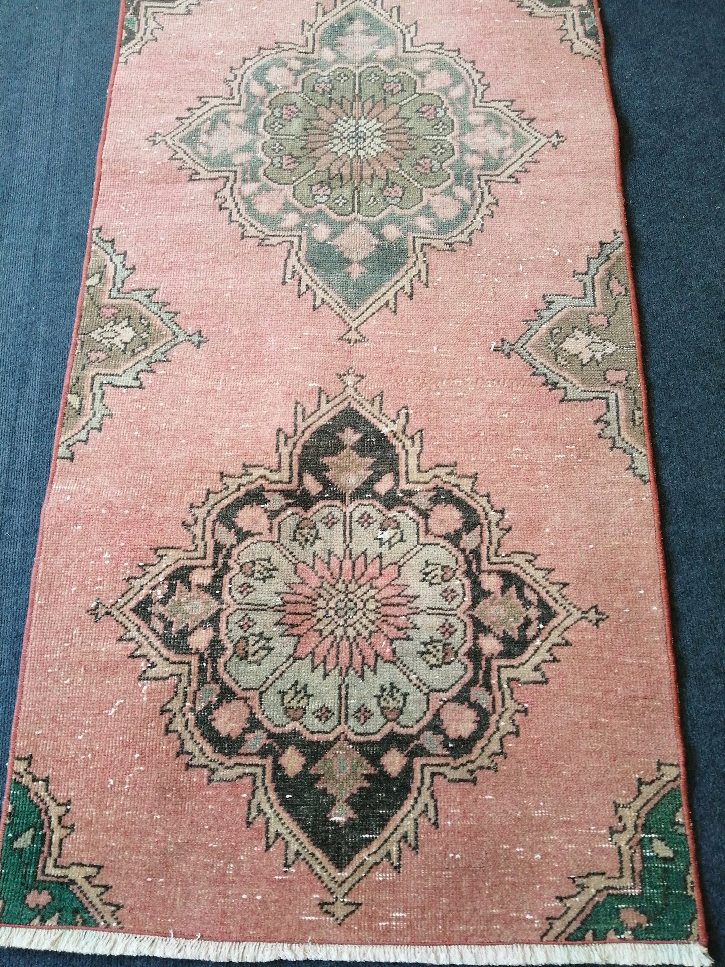 2.7 x 7 Oushak Runner Rug Turkish Runner Rug Vintage Runner Rug Hallway Runner Rug Kitchen Runner Rug Wool Runner Rug Wool Oushak Rug