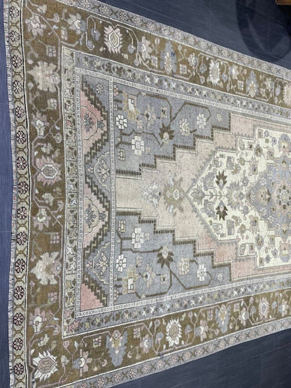 Handmade Rug, 5.7 x 10.9 Hand Knotted Rug, Oushak Rug, Rustic Rug, Bohemian Rug, Turkish Rug, Antique Rug, Vintage Rug, Wool rug