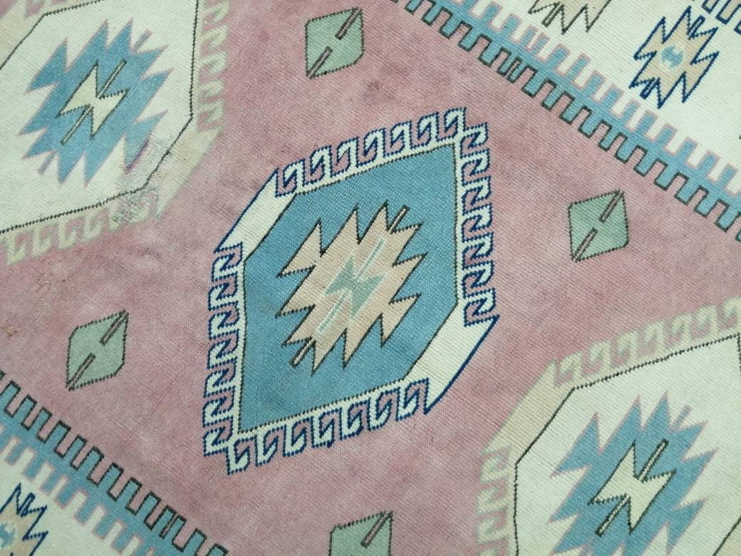 Vintage Turkish Rug 5.2 x 7.7 Oushak Rugs Vintage Oushak Runner Rug Vintage Oriental Rug Wool Oushak Rug Hand Made Rugs Vintage Persian Rug