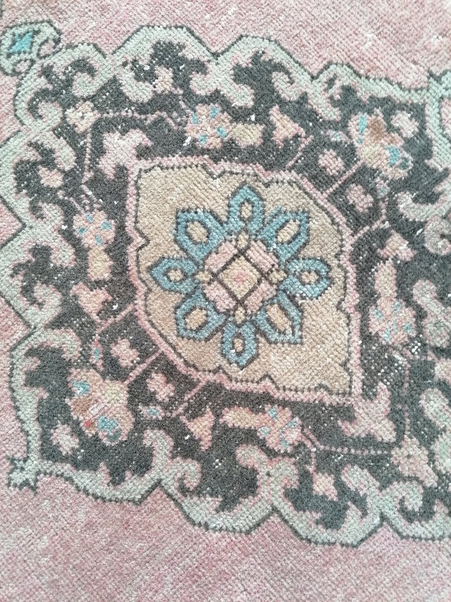 Runner rug 12'4x2'11 vintage wool runner,hallway rug