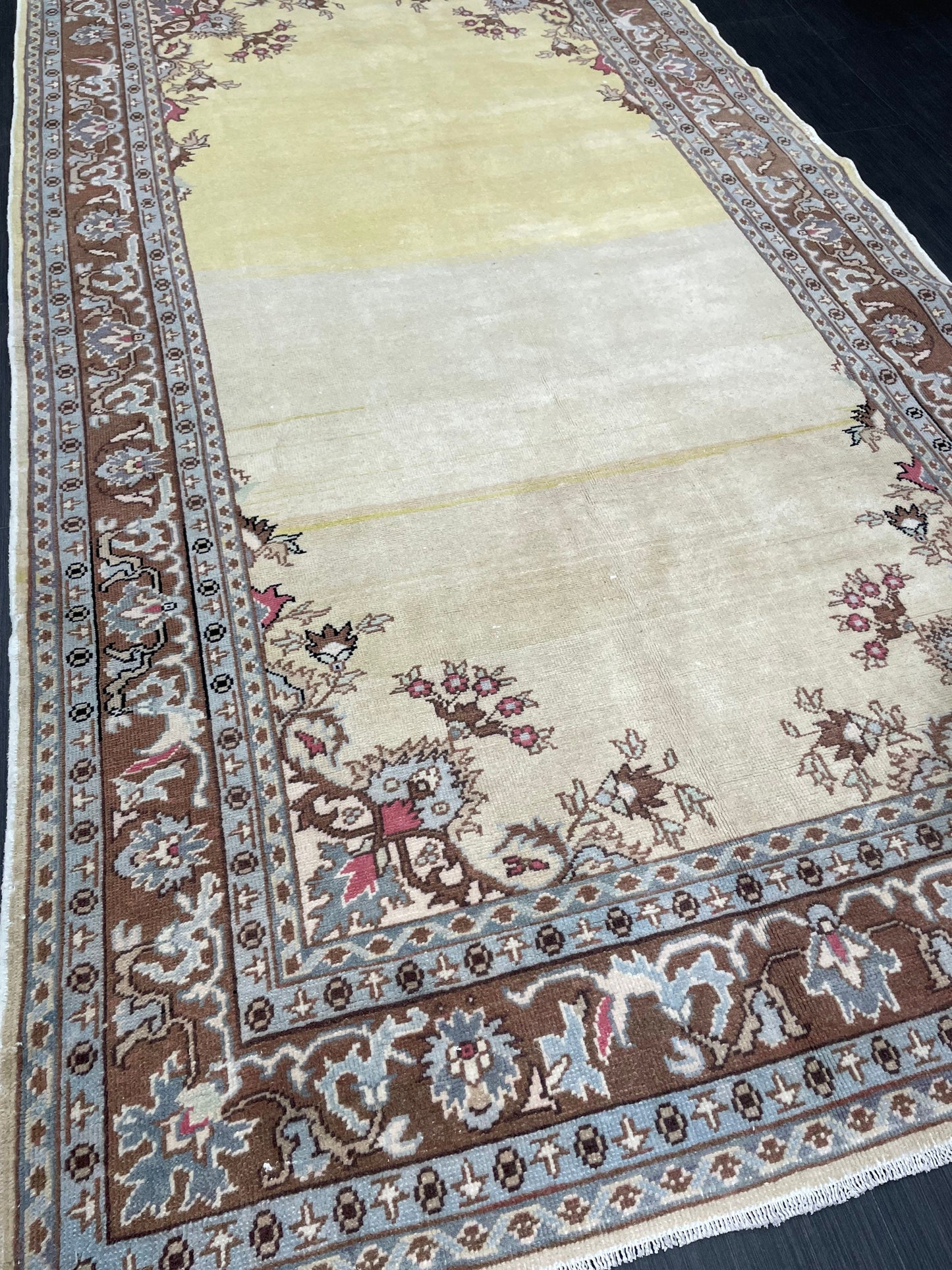 VINTAGE RUG TURKISH Rug Wool 5 x 9.4 Rug Vintage Oushak Rug Handmade Rug Hand Knotted Rug