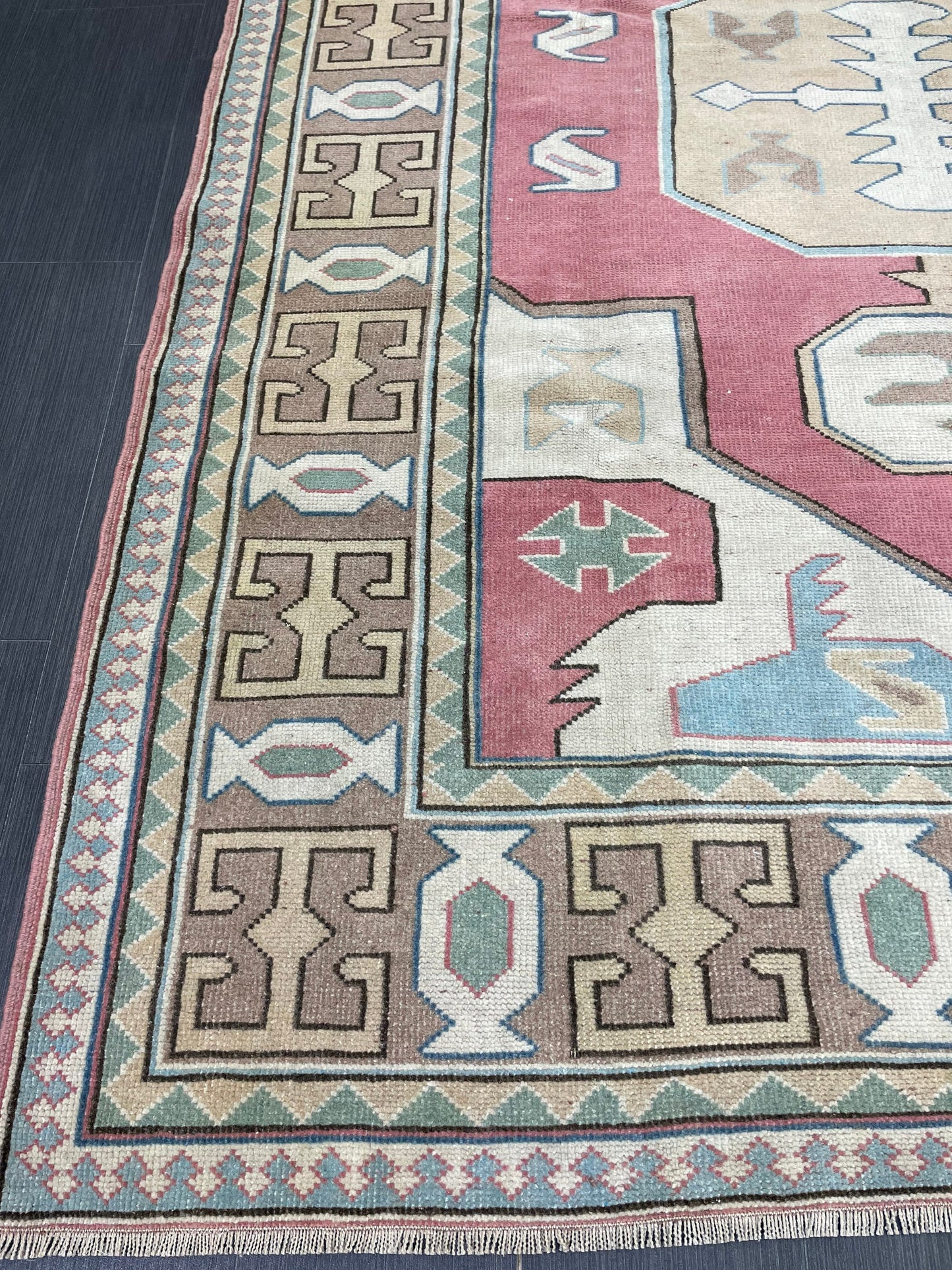 Wool Oushak Rug Vintage Rug Muted Vintage 6x8 ft Rug Wool Oriental Rug Handmade Rug Vintage Turkish Rug Muted Persian Wool Rug