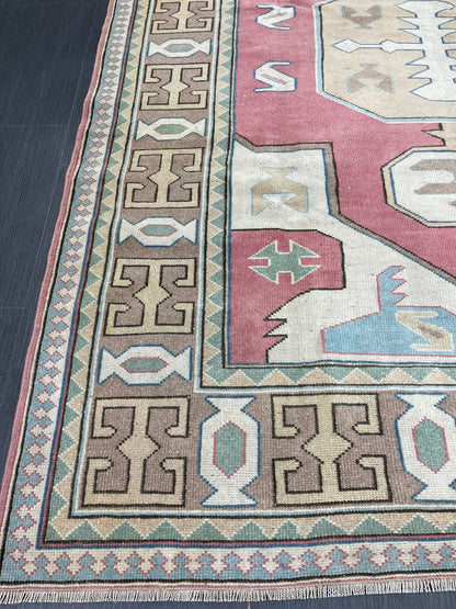 Wool Oushak Rug Vintage Rug Muted Vintage 6x8 ft Rug Wool Oriental Rug Handmade Rug Vintage Turkish Rug Muted Persian Wool Rug