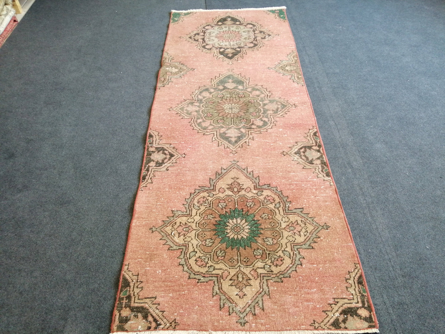 2.7 x 7 Oushak Runner Rug Turkish Runner Rug Vintage Runner Rug Hallway Runner Rug Kitchen Runner Rug Wool Runner Rug Wool Oushak Rug