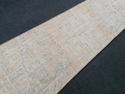 12''2x2'4 distressed runner rug turkish runner rug muted vintage runner rug faded hallway runner rug kitchen runner rug wool runner rug