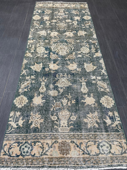 Vintage Runner Rug 2.5 x 7 Turkish Runner Rug Varigated  Brown Vintage Runner Rug Hallway Runner Rug Kitchen Runner Rug Wool Runner