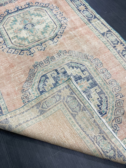 Distressed Vintage Runner Rug 4.3 x 11.8 ft Turkish Runner Rug Vintage Runner Rug Hallway Runner Rug Kitchen Runner Rug Wool Pile Runner Rug