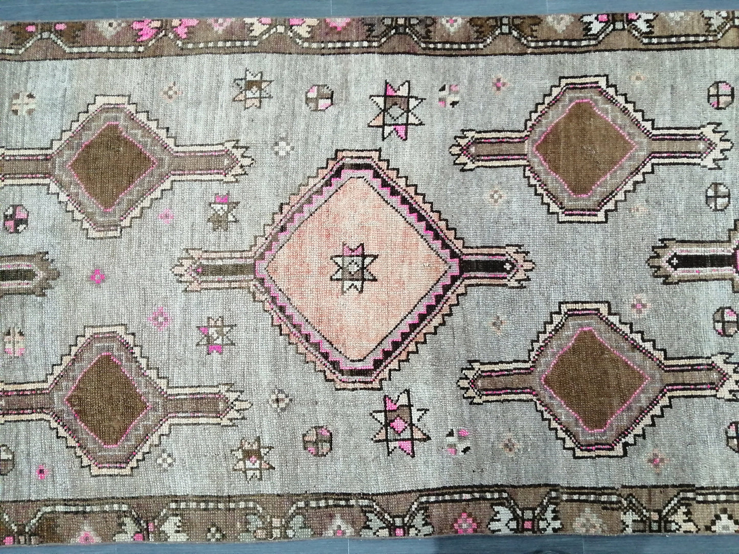 11.4 x 3.8 WOOL Oushak Runner Rug Turkish Runner Rug Vintage Runner Rug Hallway Runner Rug Kitchen Runner Rug Wool Runner Rug Wool Oushak