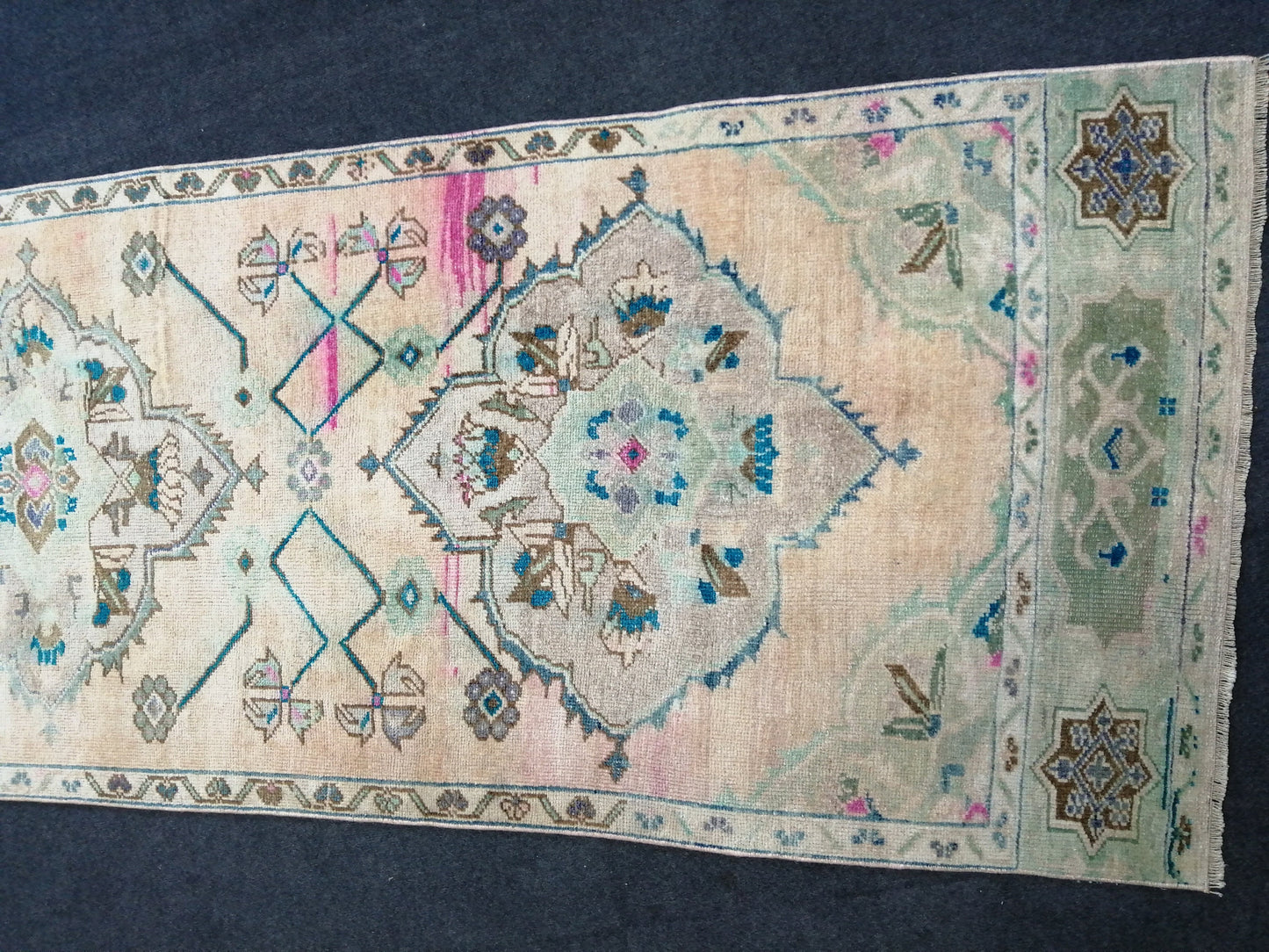 10.8 x 3 Oushak Runner Rug Turkish Runner Rug Vintage Runner Rug Hallway Runner Rug Kitchen Runner Rug Oriental Runner Rug Wool Oushak Rug